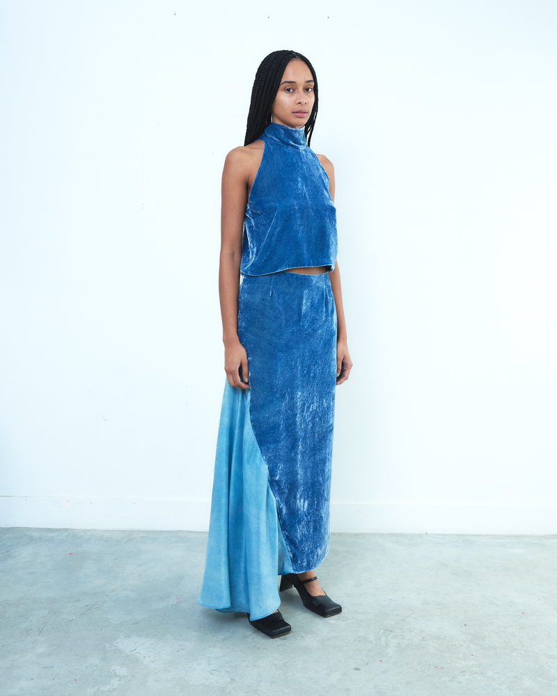 M O C_Indigo Camelia Skirt